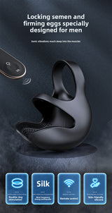 Penis Ring Male Masturbation Egg Massage Anti-Rebound Ring Semen Locking Ring Vibrator