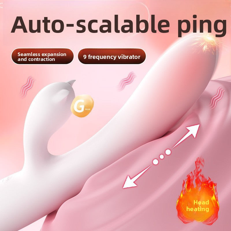 Heated Telescopic Vibrator Female Masturbation Stick Adult Products Toys Sex Products Female Masturbation