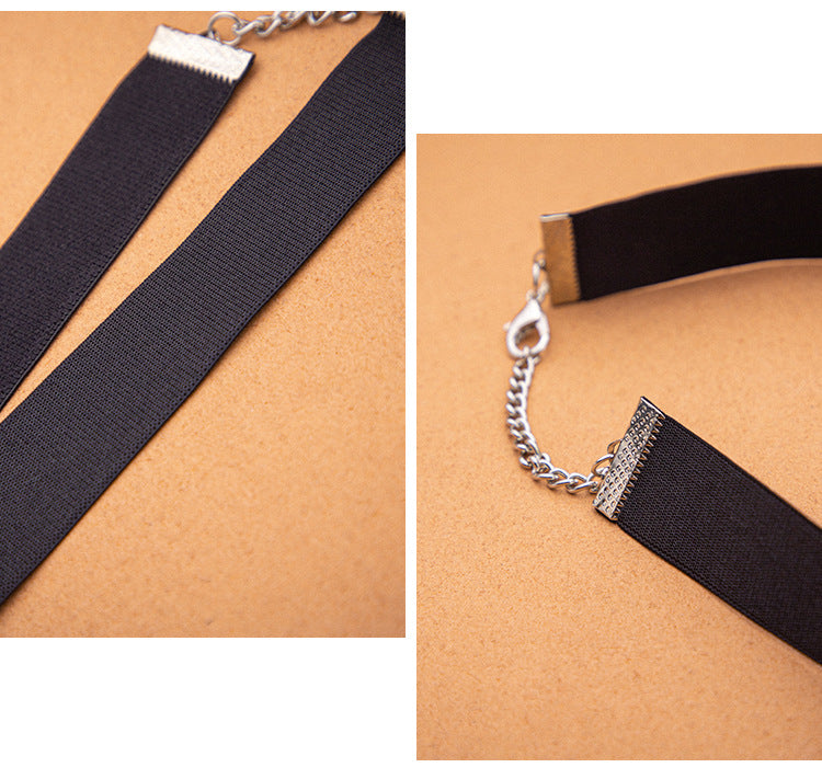 SM Sex Props Polyester Braided Belt Black Bow Bell Collar