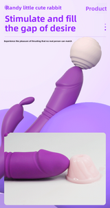 Rabbit Telescopic Vibrator Adult Toy Insertable Female Masturbator AV Massage Stick Female Toy