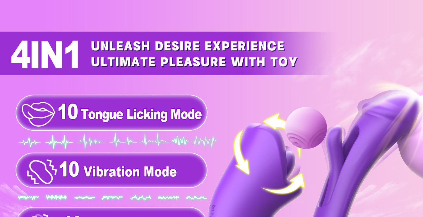 New Product Tongue Licking Patting Vibrator Female Masturbation Device G-spot Orgasm Simulation Dildo Sex Toys