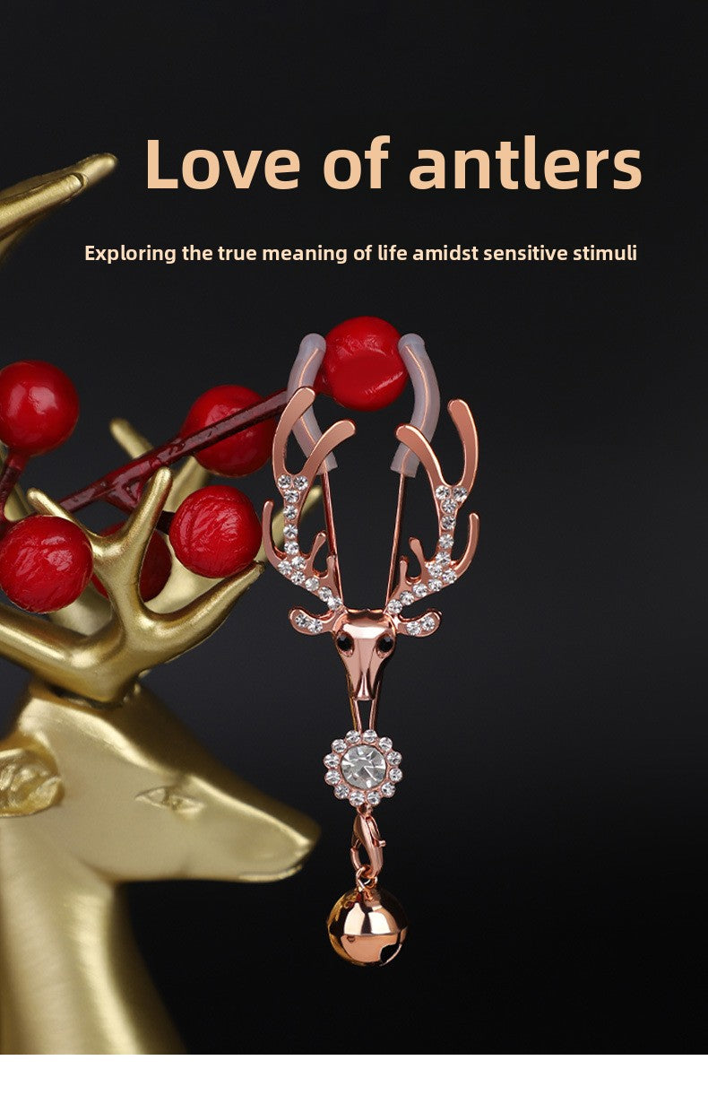 Sexy SM Props Antlers Bells Nipple Clamps Couple Flirting Teasing Nipple Clamps Vagina Clamps Toys