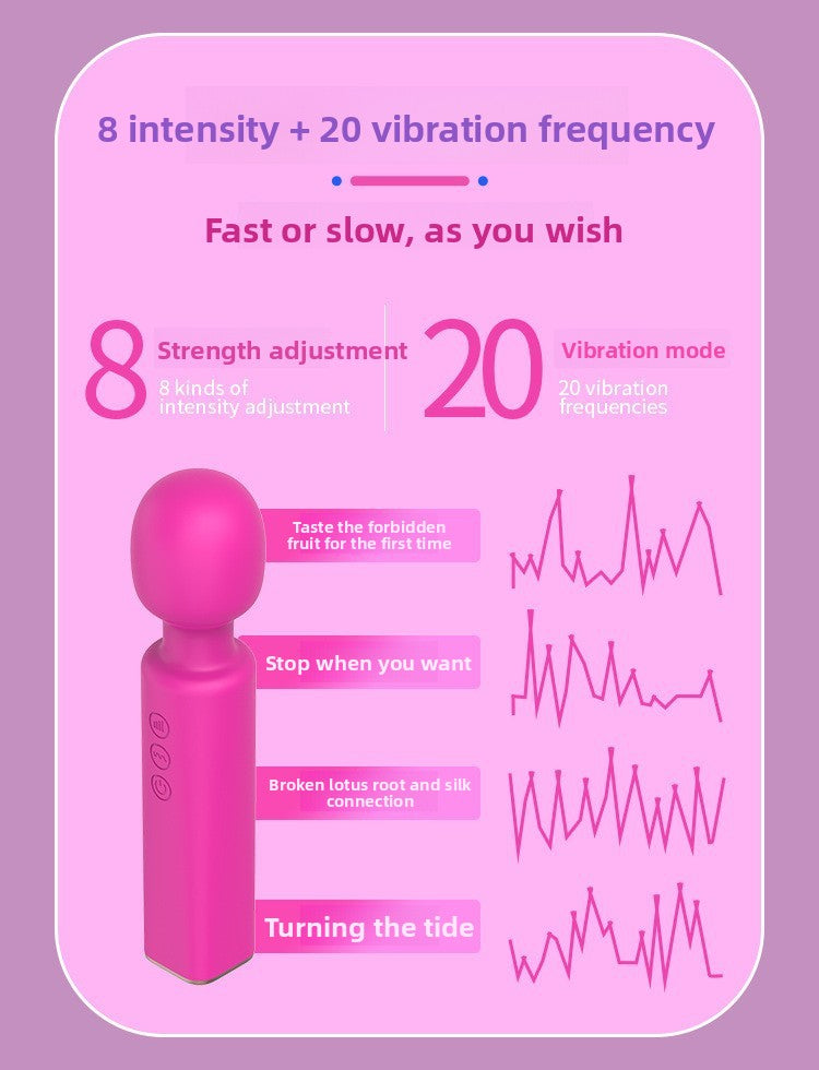 Female AV Wand Vibration 20 Frequency 8 Speed Handheld Massage Wand USB Charging Foreign Trade Hot Selling Sex Toys