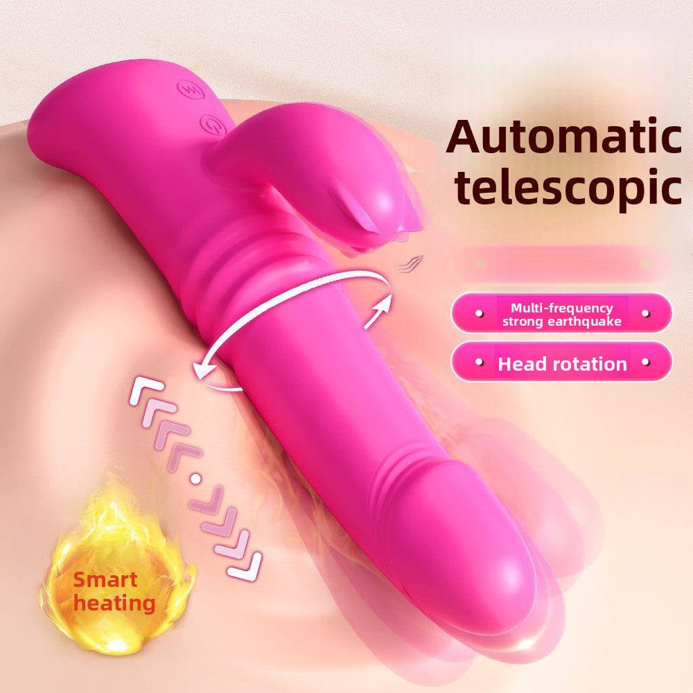 Heated Telescopic Vibrator Long Battery Life Female Instant Climax Rotating Vibrator Women's Products