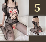 Sexy Lingerie Open Crotch Passion Set Transparent Temptation Sexy Stockings One-piece Fishnet Uniform