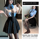 Sexy Lingerie Sexy Cop Blue Temptation Pleated Skirt Role Play Set 5634