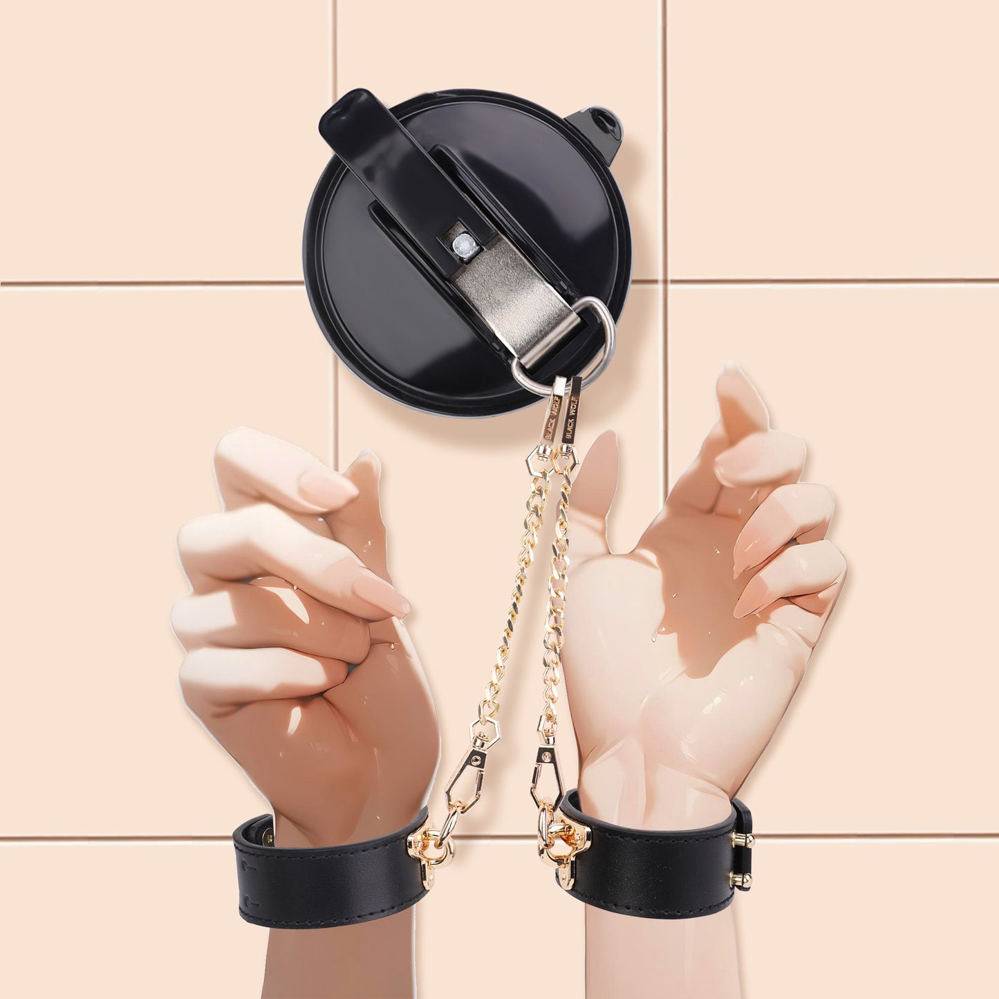 Bathroom SM Suction Cup Handcuffs Wall Binding Restraint Handcuffs Female Punishment Props Couple Sex Toys