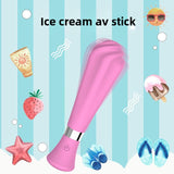 Cross-Border Foreign Trade Female Ice Cream AV Vibration Massage Stick Adult Sex Product Climax Masturbation Device Toy Wholesale