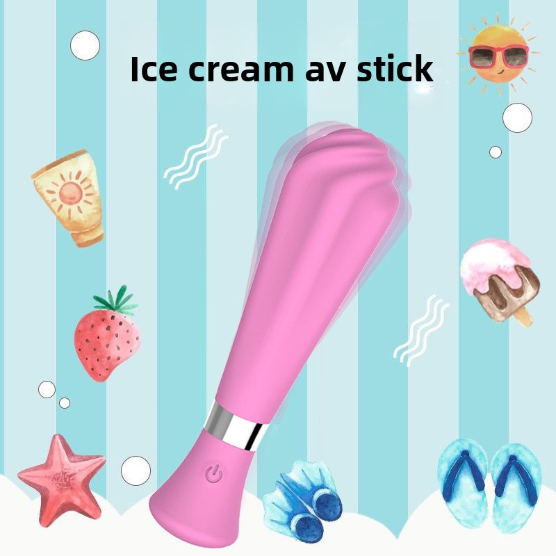 Cross-Border Foreign Trade Female Ice Cream AV Vibration Massage Stick Adult Sex Product Climax Masturbation Device Toy Wholesale