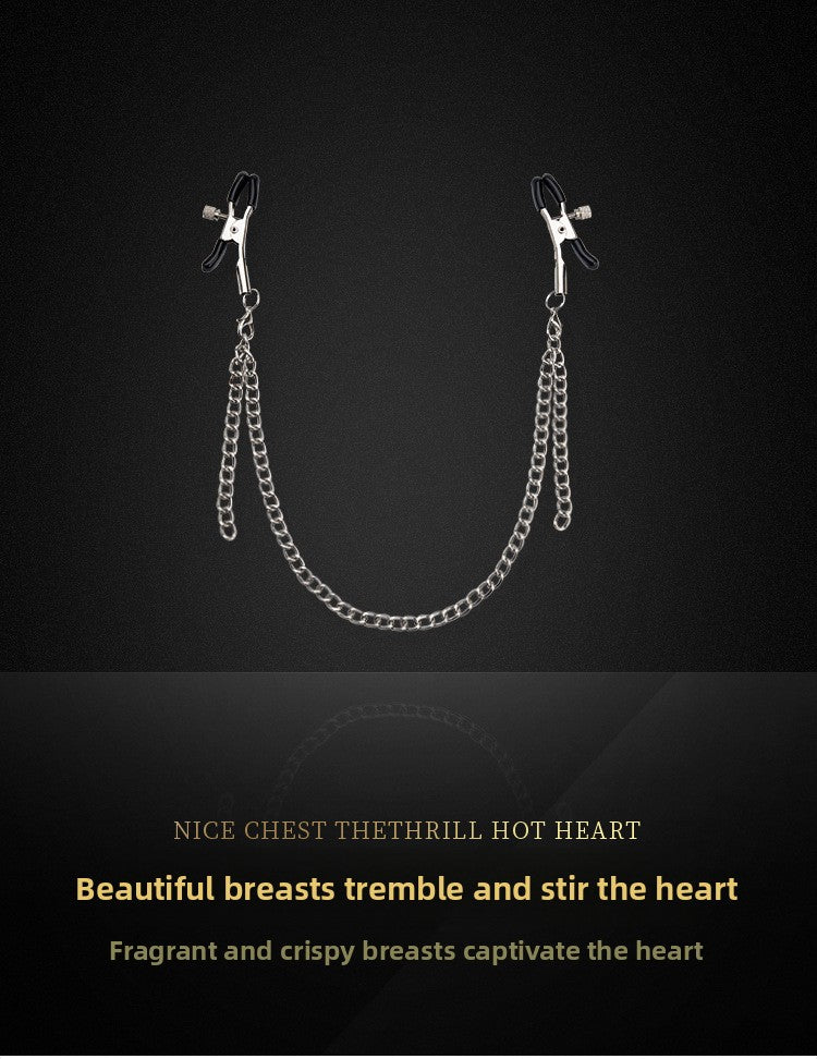 SM Props Female Slave Training Sex Tools Long Chain Nipple Clamps Double Peak Breast Clamps Adult Products Sex Toys