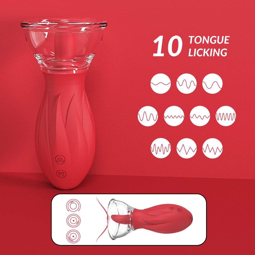 Clitoral Tongue Licking Sucking Device Breast Massage G-spot Vibrator Adult Sex Toys Female Masturbator Sex Toys