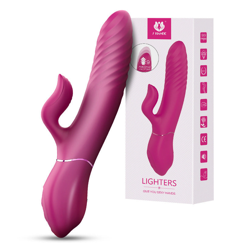 Heating telescopic vibrator strong shock female full-automatic pulse vibrator female adult toy