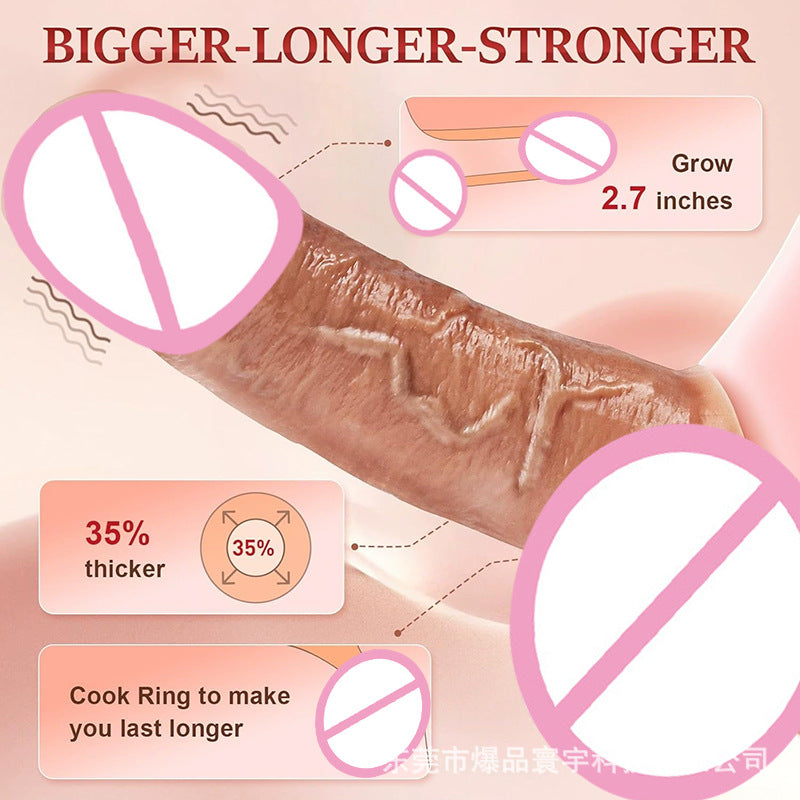 Liquid Silicone Dildos Extender Thickened Dildo Sleeve Male Adult Sex Toys