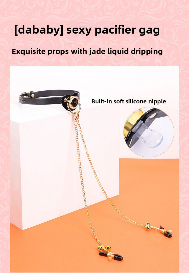 Sex Toys SM Props Creative Pacifier Sex Mouth Gag Ball Nipple Training Torture Tool SM Bell Nipple Clamps