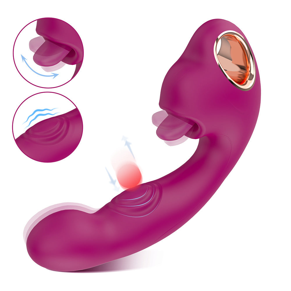 New three-in-one vibrator tongue licking and flapping vibrator G-spot flapping into I-person products female masturbator