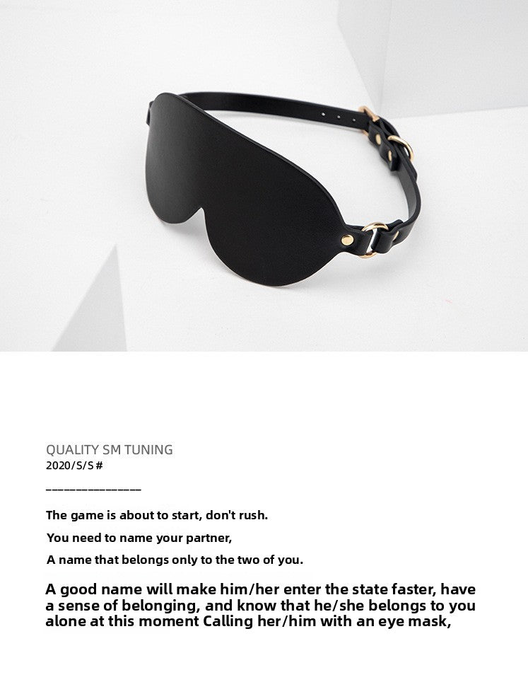 SM Sex Toys Black Light-Blocking Eye Mask High-Quality PU Leather Sex Eye Mask Teasing Flirting Adult Sex Toys