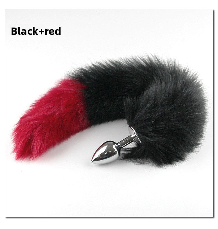 Color Block Fox Tail Anal Plug for Women Back Court Development Erotic Anal Plug SM Props Metal Anal Plug Adult Products