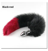 Color Block Fox Tail Anal Plug for Women Back Court Development Erotic Anal Plug SM Props Metal Anal Plug Adult Products