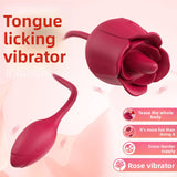 Female Double Vibrator for Young Women Rose Flirting Masturbation Sex Toy Tongue Licking Vibrator