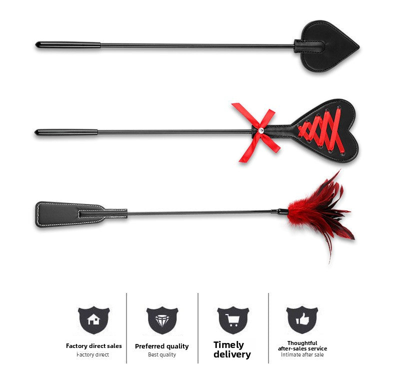 Sex Toys SM Props Long Rod Feather Paddle SM Sex Training Leather Paddle SP Alternative
