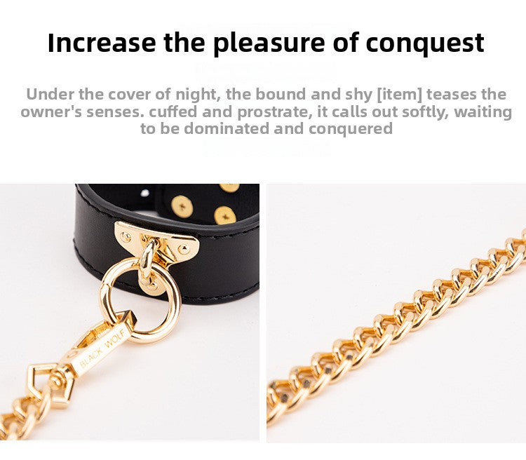 High-end SM Props Genuine Leather Collar Whip Female Slave Training Bondage Tools Mouth Gag Handcuffs