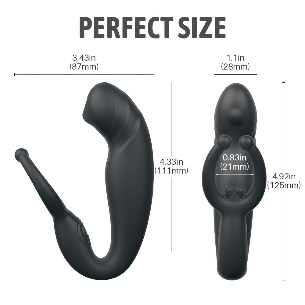 Damon Remote Control Sliding Prostate Massager for Men, Back Chamber Clitoris Stimulation P-spot Massage