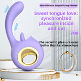 Female Dormitory Masturbation G-Spot Clitoris Dual Strong Vibration Vagina Tongue Licking Vibrator for Women
