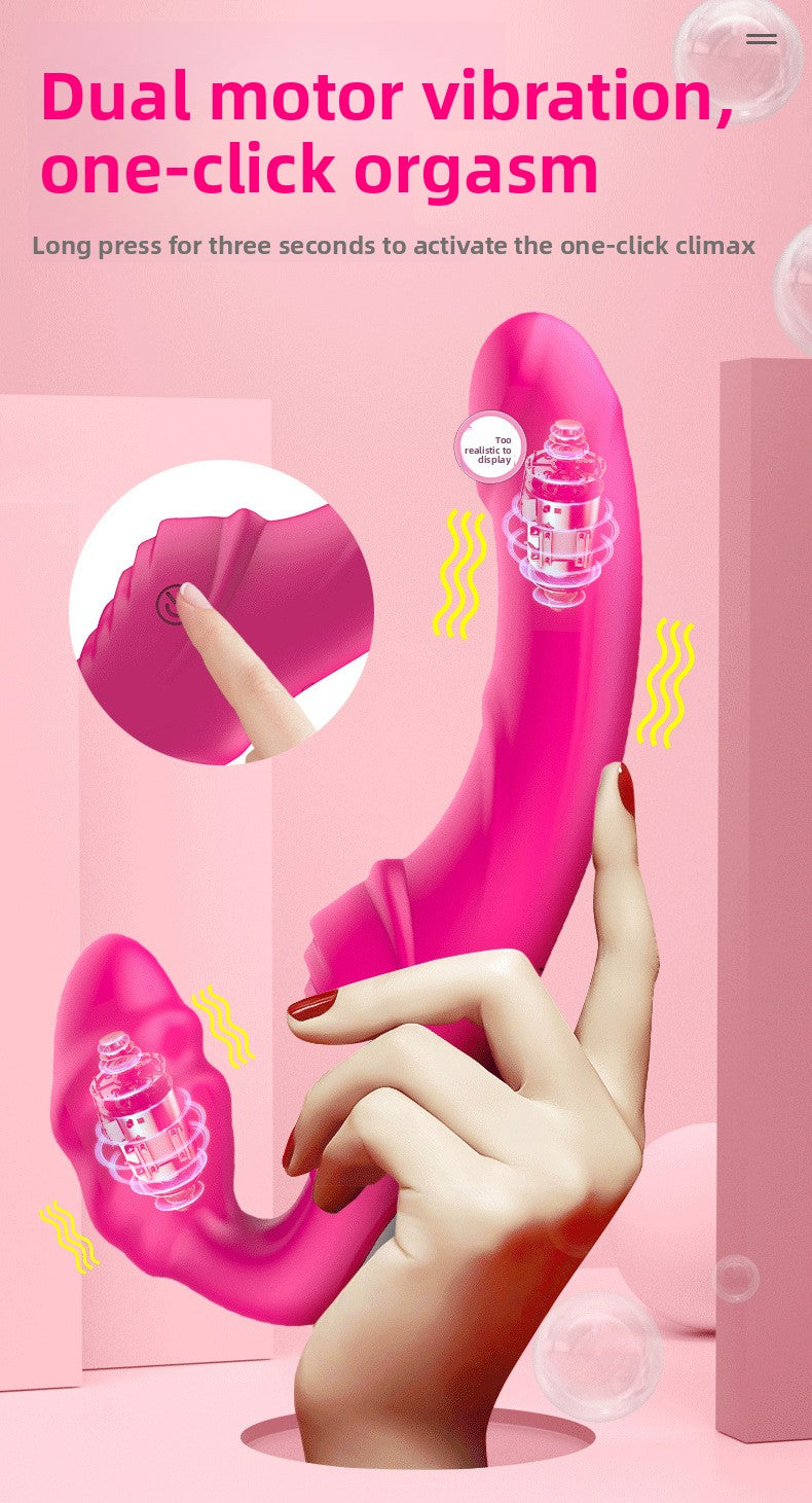 Lesbian Remote Control Vibrator Soft Silicone Double-Headed Lesbian Wand Female Sex Toys Masturbator