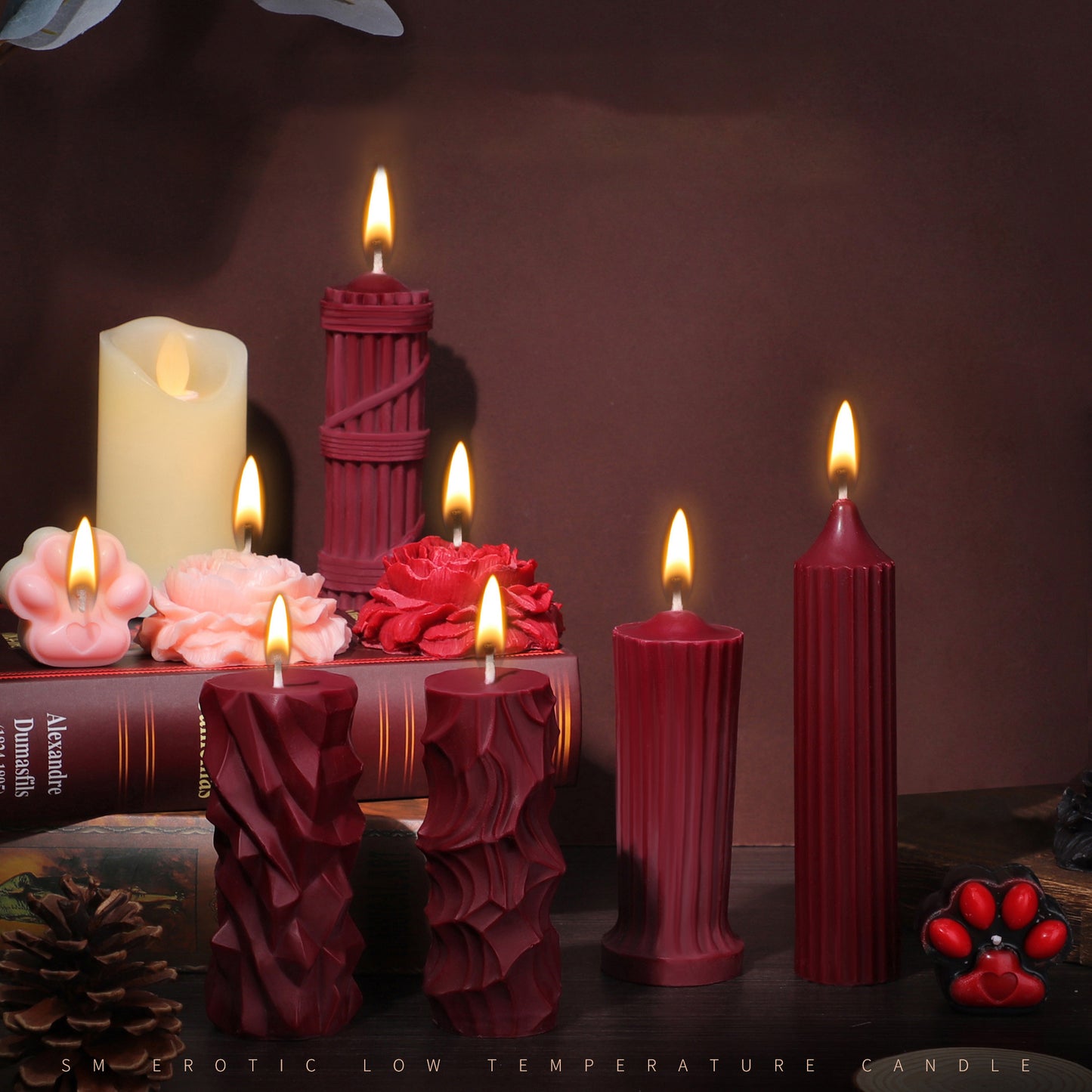 Peony Flower Low Temperature Candle 48 Degree Soy Wax Cat Paw Bear Flower Candle