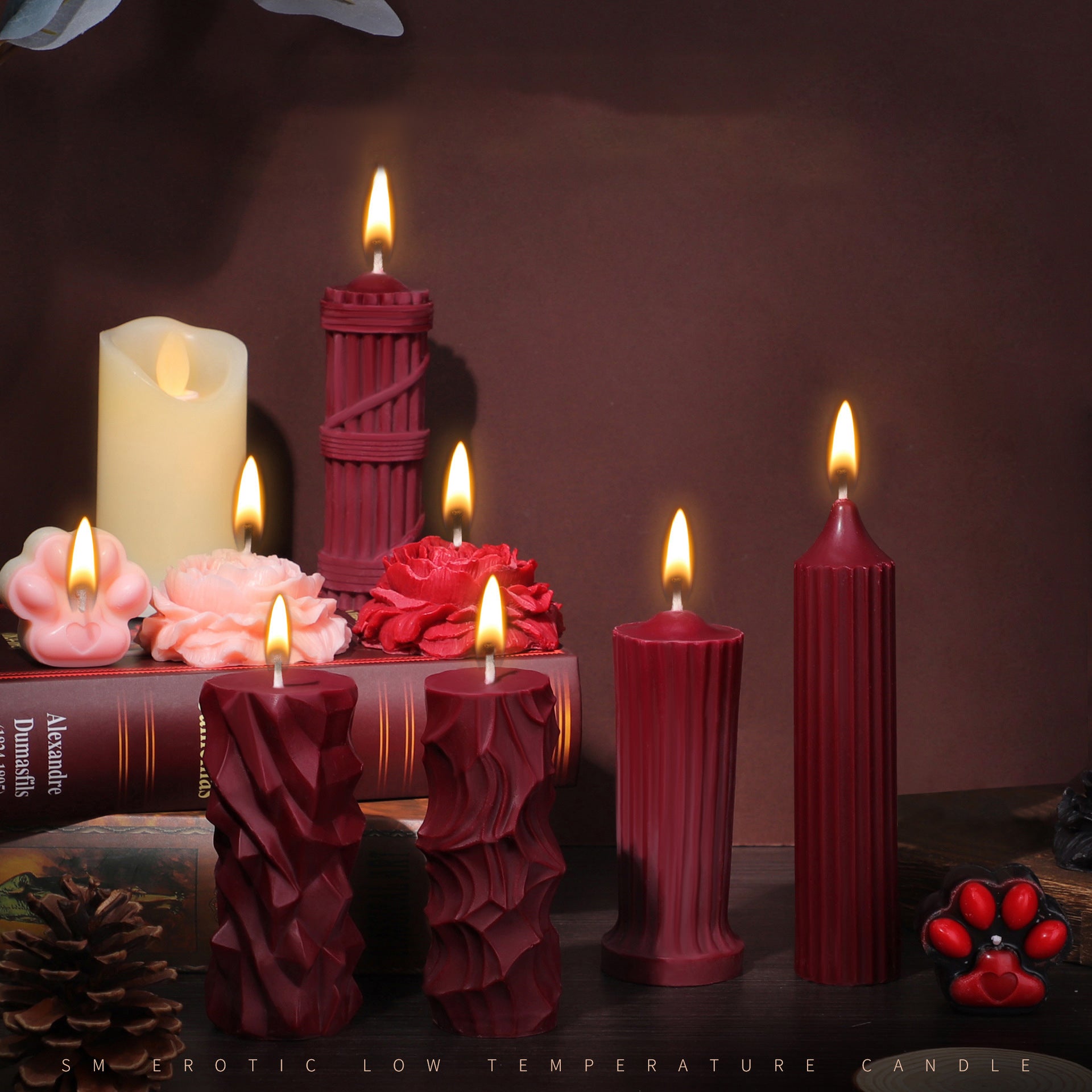 Peony Flower Low Temperature Candle 48 Degree Soy Wax Cat Paw Bear Flower Candle