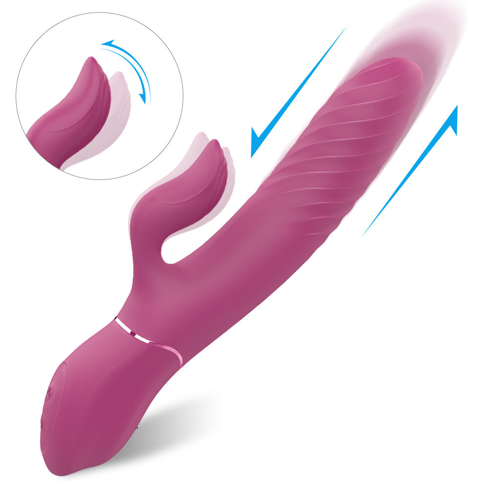 Heating telescopic vibrator strong shock female full-automatic pulse vibrator female adult toy