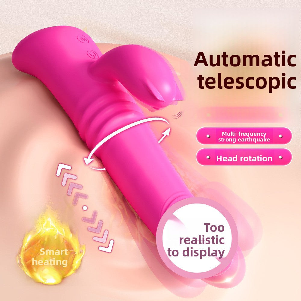 Heated Telescopic Vibrator Long Battery Life Female Instant Climax Rotating Vibrator Women's Products