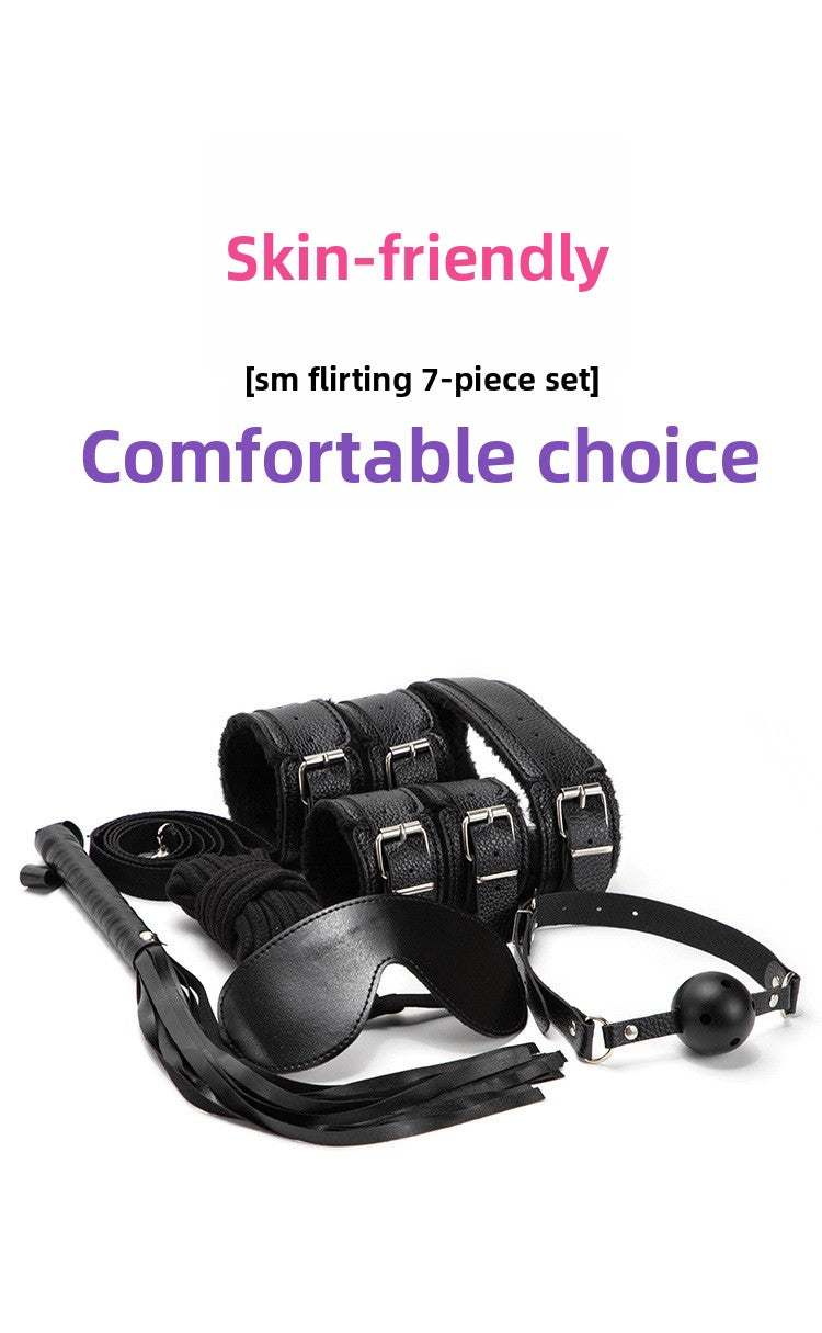 Sexy Plush SM Set Adult Products Couple Training Handcuffs Binding Restraint 7-Piece Set Alternative Sex Toys