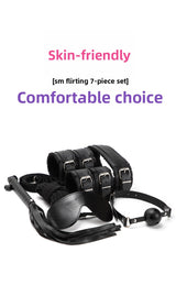 Sexy Plush SM Set Adult Products Couple Training Handcuffs Binding Restraint 7-Piece Set Alternative Sex Toys