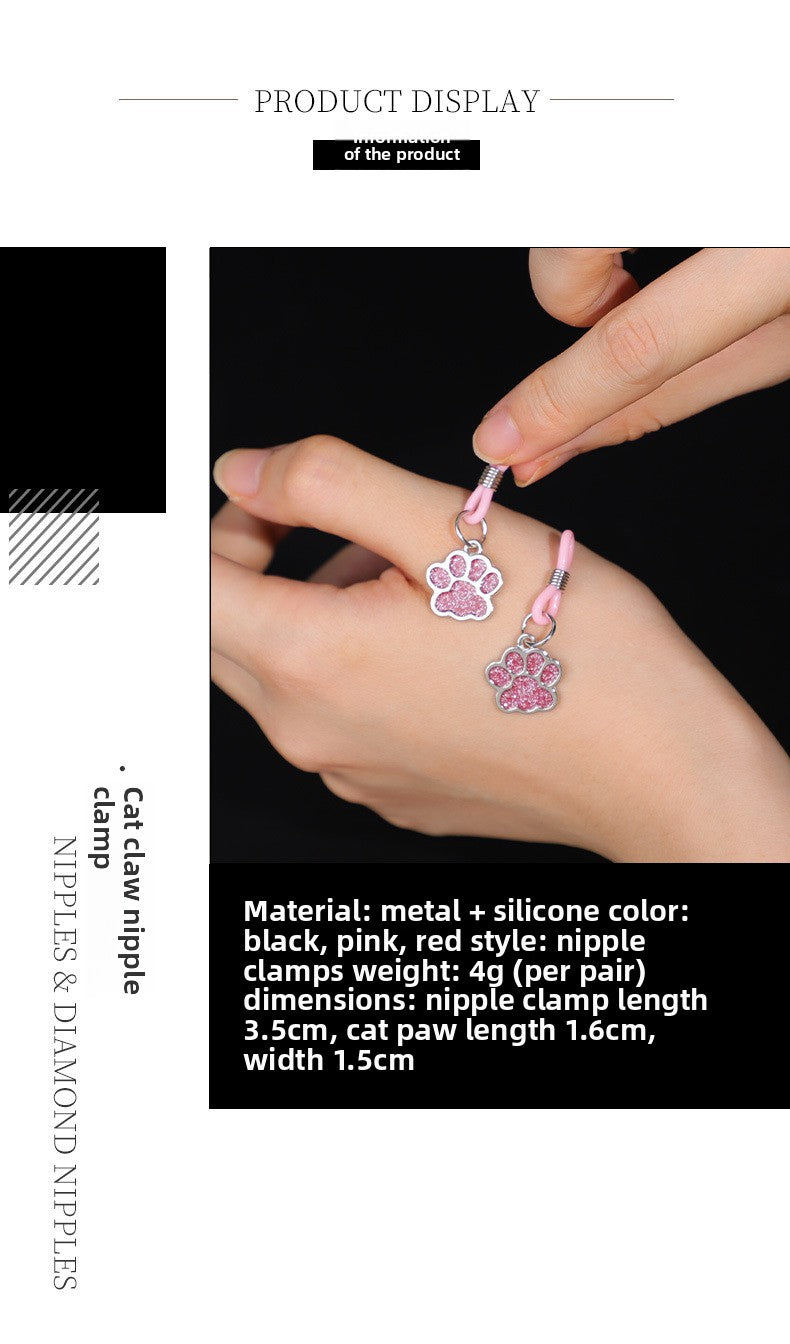 Sex Toys Props Flash Diamond Cat Claw Nipple Clips Female Teasing Invisible Breast Bundle Adult Products Double Peak Nipple Clips