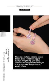 Sex Toys Props Flash Diamond Cat Claw Nipple Clips Female Teasing Invisible Breast Bundle Adult Products Double Peak Nipple Clips