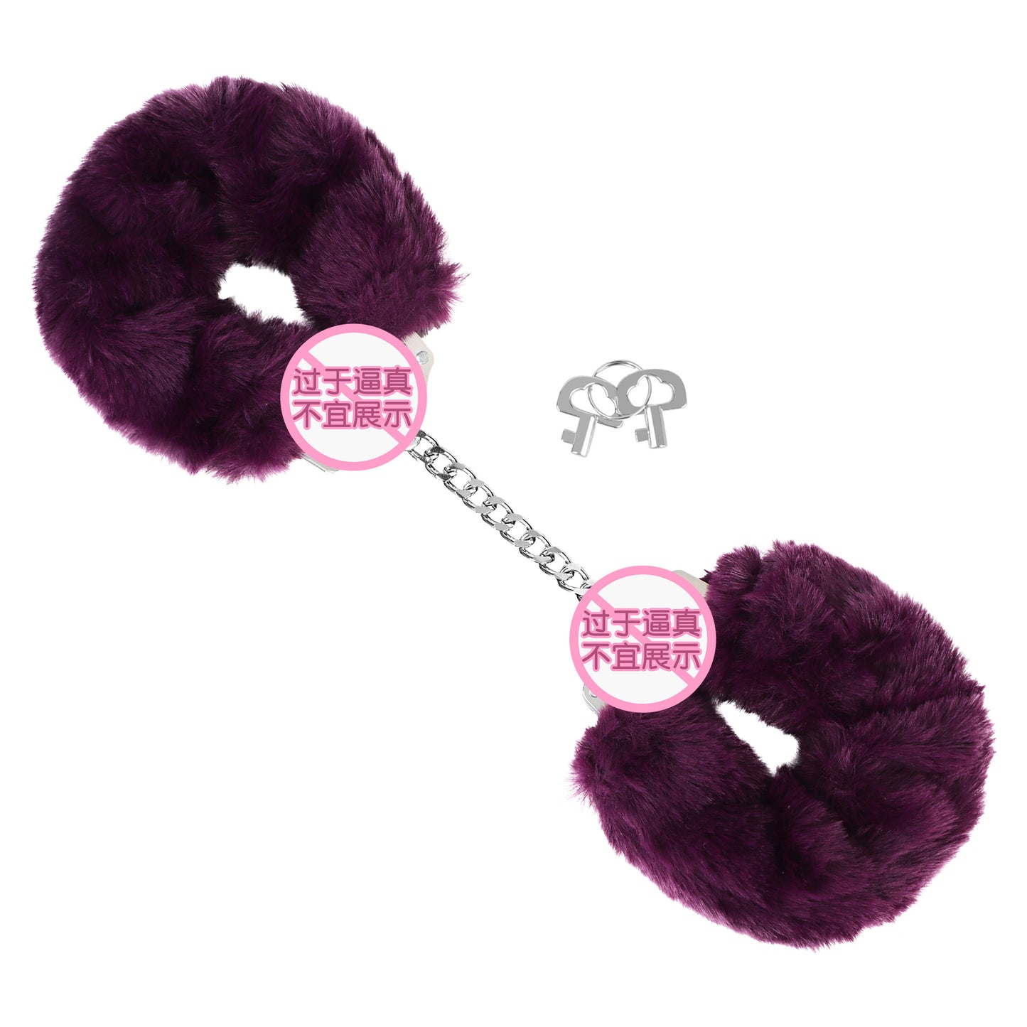 Sex Toys SM Props Thick Plush Metal Toys Handcuffs Binding Restraints Adjustable with Key Handcuffs