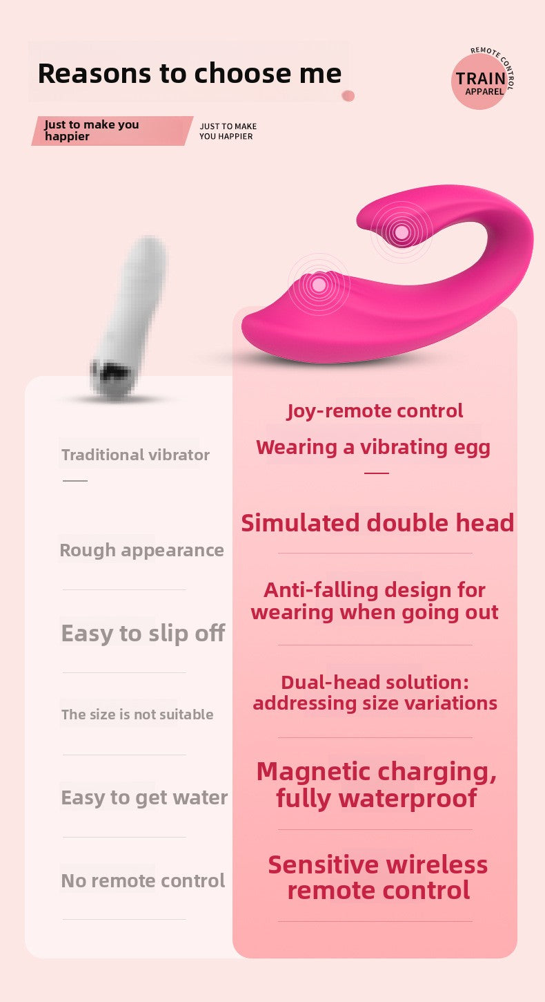 Remote Control Female Wearable Dual-Head Vibrating Silent Shared Masturbator for Couples Outdoor Wearable Vibrator