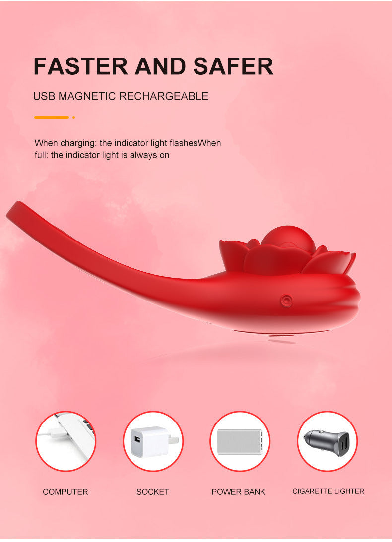 New Wireless Remote Control APP Rose Locking Semen Ring Male and Female Couples Share Vibrating Ring Adult Sex Toys