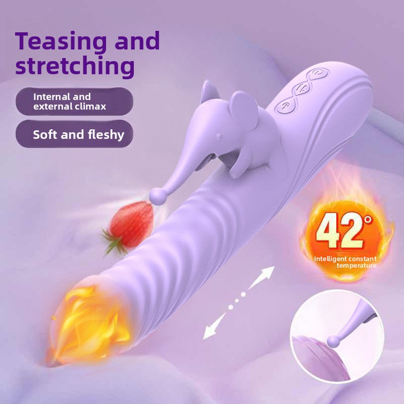 Automatic Heating Telescopic Tongue Licking G-Spot Instant Climax Vibrating Massager for Women Adult Masturbator