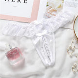 Women's Sexy Bowknot Crotchless Panties Sexy Bowknot Thong Crotchless No-Remove Erotic Panties