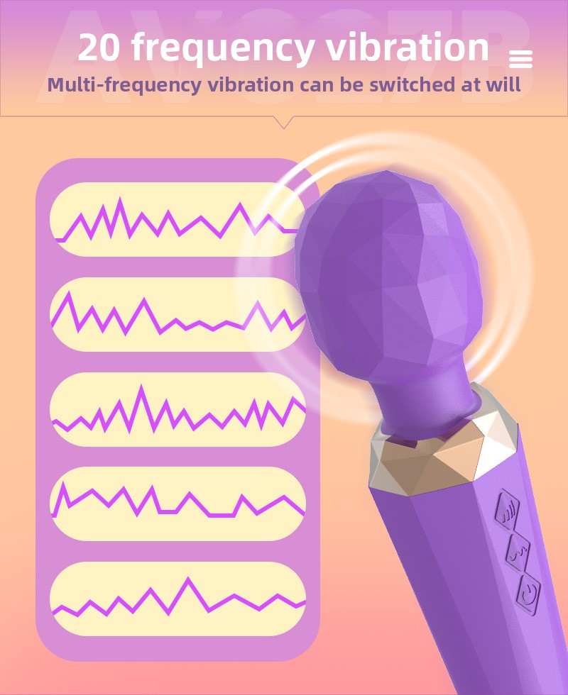 Cross-border crystal vibrator adult AV massage stick sex toys