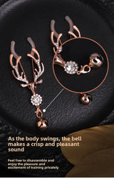 Sexy SM Props Antlers Bells Nipple Clamps Couple Flirting Teasing Nipple Clamps Vagina Clamps Toys