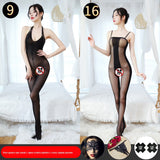 Sexy Lingerie Open Crotch Passion Set Transparent Temptation Sexy Stockings One-piece Fishnet Uniform