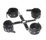 Sex Toys SM Props Back Binding Cross Buckle Plush 3-Piece Set SM Training Binding Handcuffs Footcuffs Adult
