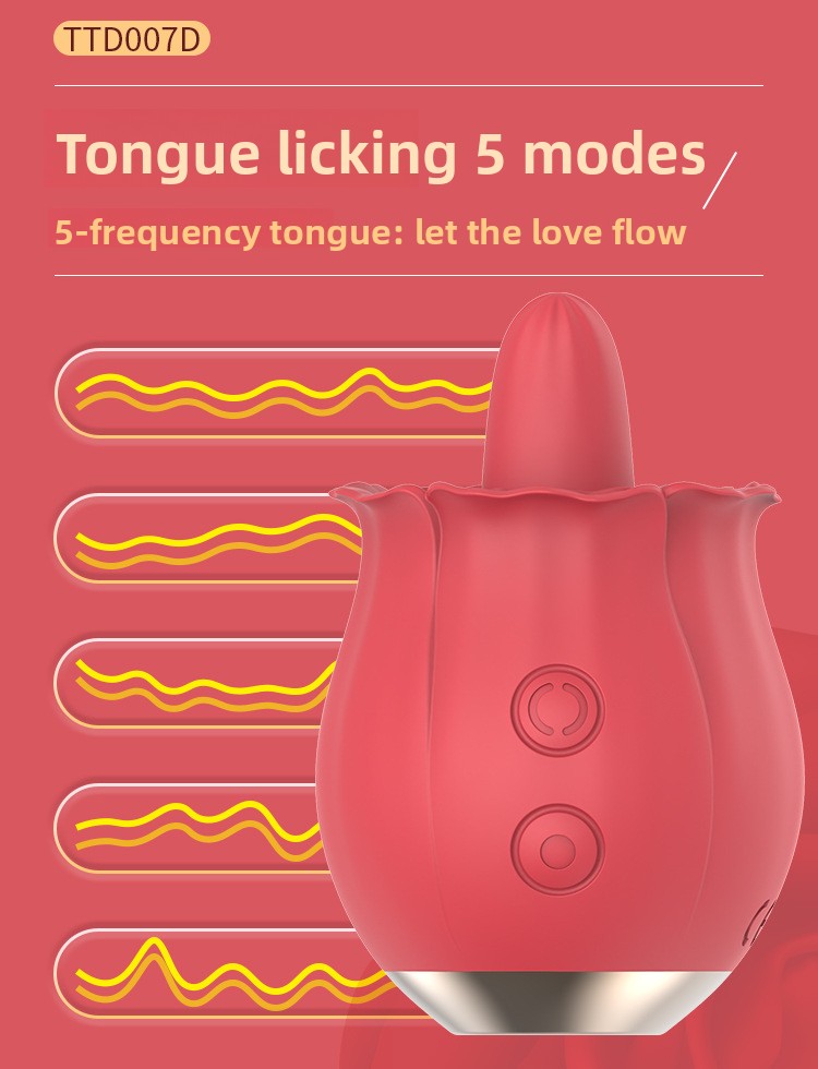 Rose Tongue Licking Vibrator Clitoral Stimulation Nipple Teasing Female Masturbator