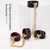 High-end SM Props Genuine Leather Collar Whip Female Slave Training Bondage Tools Mouth Gag Handcuffs