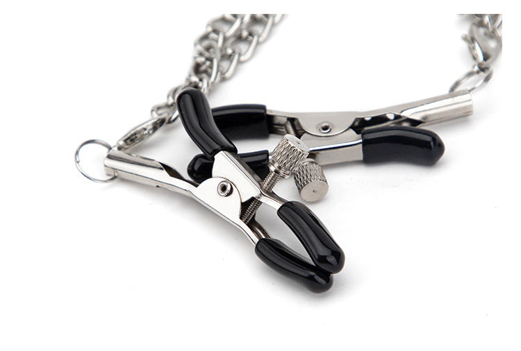 SM Props Female Slave Training Sex Tools Long Chain Nipple Clamps Double Peak Breast Clamps Adult Products Sex Toys