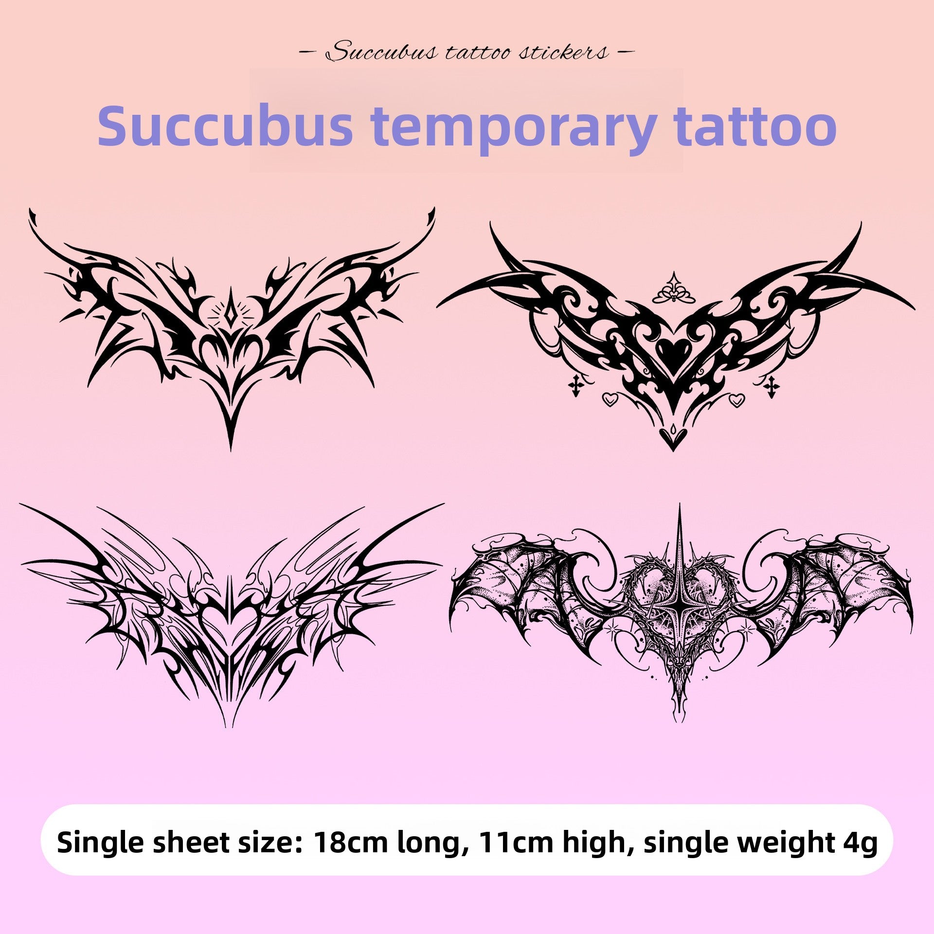 sm Sexy Props Succubus Herbal Tattoo Stickers Female Butterfly Wing Tattoo Stickers Adult Products