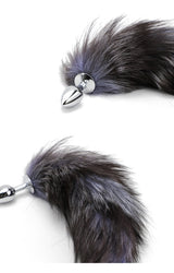 Back Court Development SM Props Real Fur Fox Tail Anal Plug Anal Expansion Masturbation Toy Metal Anal Plug Adult Products